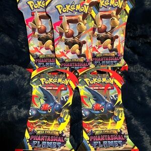 Pokemon Phantasmal Flames Card Pack Set - Red and Yellow